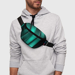 Поясная сумка Emerald lines, цвет: 3D-принт — фото 2