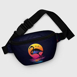 Поясная сумка Фламинго – дитя заката, цвет: 3D-принт — фото 2
