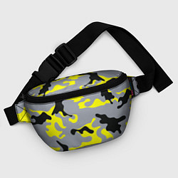 Поясная сумка Yellow & Grey Camouflage, цвет: 3D-принт — фото 2