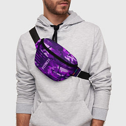Поясная сумка Fitness: Camo Violet, цвет: 3D-принт — фото 2