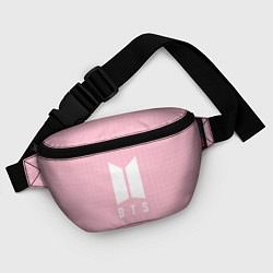 Поясная сумка BTS: Pink Grid, цвет: 3D-принт — фото 2