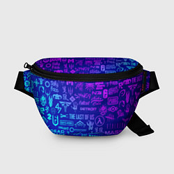 Поясная сумка Неоновые геймерские лого, цвет: 3D-принт