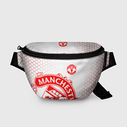 Поясная сумка Манчестер Юнайтед white, цвет: 3D-принт