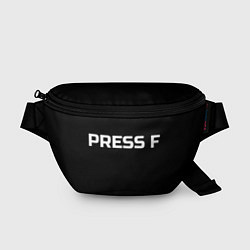 Поясная сумка Футболка с надписью PRESS F, цвет: 3D-принт