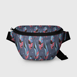 Поясная сумка Арт с перьями, цвет: 3D-принт
