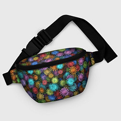 Поясная сумка Разноцветные вирусы, цвет: 3D-принт — фото 2