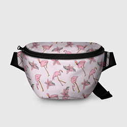 Поясная сумка Розовый фламинго цвета 3D-принт — фото 1