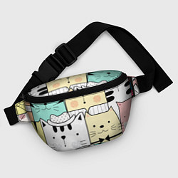 Поясная сумка Деловые котейки, цвет: 3D-принт — фото 2