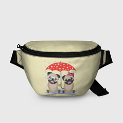 Поясная сумка Влюбленные мопсы, цвет: 3D-принт