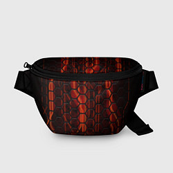 Поясная сумка Огненные соты, цвет: 3D-принт