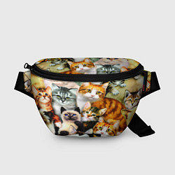Поясная сумка КОТЫ, цвет: 3D-принт