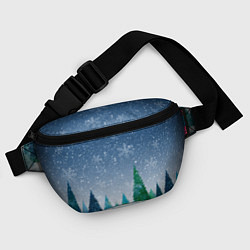Поясная сумка Снежинки в лесу, цвет: 3D-принт — фото 2