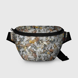 Поясная сумка Желто-серый каменный узор, цвет: 3D-принт