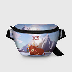 Поясная сумка Спящий бык 2021, цвет: 3D-принт