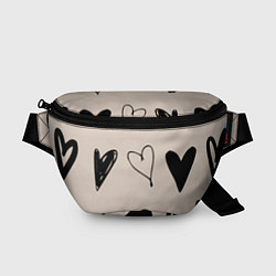 Поясная сумка Сердечный паттерн, цвет: 3D-принт