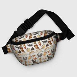 Поясная сумка Узор песики собачки гав, цвет: 3D-принт — фото 2