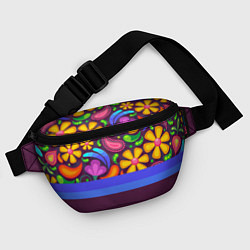 Поясная сумка Мультяшные Цветы, цвет: 3D-принт — фото 2