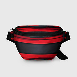 Поясная сумка Red and Black 3D abstract, цвет: 3D-принт
