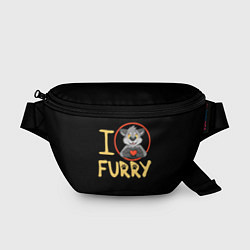 Поясная сумка I love furry, цвет: 3D-принт