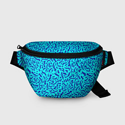 Поясная сумка Неоновые синие узоры, цвет: 3D-принт