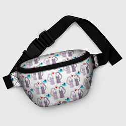 Поясная сумка Фиолетовые котики, цвет: 3D-принт — фото 2