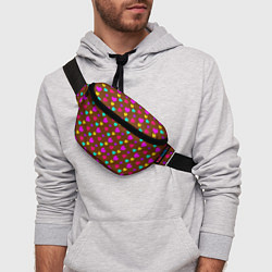 Поясная сумка Сердечки разноцветные, цвет: 3D-принт — фото 2