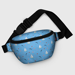 Поясная сумка Море, дельфины, парусник, цвет: 3D-принт — фото 2