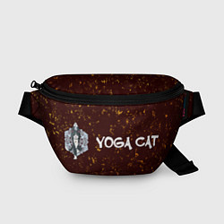 Поясная сумка Кошачья Йога - Гранж, цвет: 3D-принт