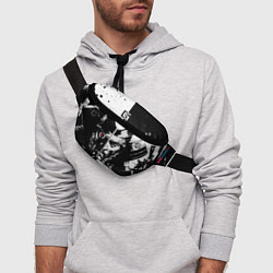 Поясная сумка Самурай ЧБ Лого спина Z, цвет: 3D-принт — фото 2