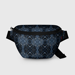 Поясная сумка Темный синий абстрактный узор, цвет: 3D-принт