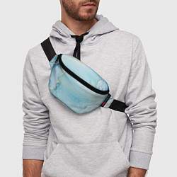 Поясная сумка Голубая Акварель, цвет: 3D-принт — фото 2