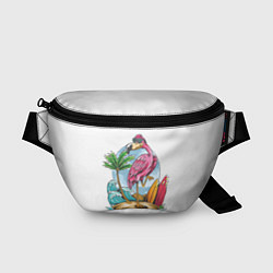Поясная сумка Фламинго На Острове, цвет: 3D-принт