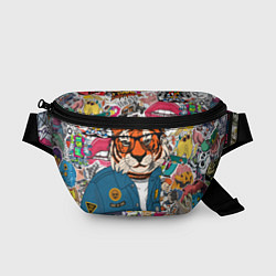 Поясная сумка Стикербомбинг с тигром, цвет: 3D-принт