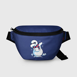 Поясная сумка Dab Snowman in a scarf, цвет: 3D-принт