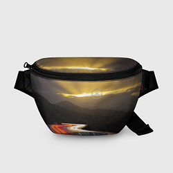 Поясная сумка Ночная трасса, Мерседес, цвет: 3D-принт