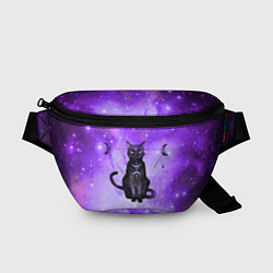 Поясная сумка Космическая черная кошка, цвет: 3D-принт
