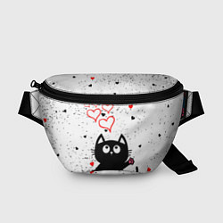 Поясная сумка Влюблённый котик Cat Love, цвет: 3D-принт