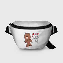 Поясная сумка От любви не сбежать Plush animal, цвет: 3D-принт