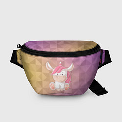 Поясная сумка Единорог с розовыми волосами, цвет: 3D-принт