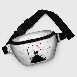 Поясная сумка Banksy мальчик и девочка на горе оружия, цвет: 3D-принт — фото 2