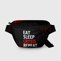 Поясная сумка Eat Sleep Crysis Repeat Краска, цвет: 3D-принт