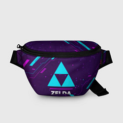 Поясная сумка Символ Zelda в неоновых цветах на темном фоне, цвет: 3D-принт
