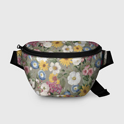Поясная сумка Цветы Красочный Вечерний Узор, цвет: 3D-принт