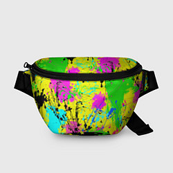 Поясная сумка Абстрактная картина в разноцветный неоновых тонах, цвет: 3D-принт