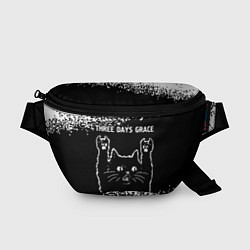 Поясная сумка Группа Three Days Grace и Рок Кот, цвет: 3D-принт