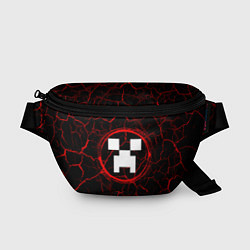 Поясная сумка Символ Minecraft и краска вокруг на темном фоне, цвет: 3D-принт