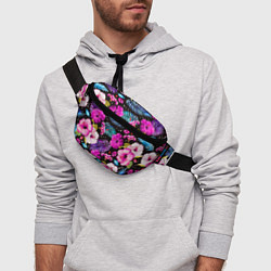 Поясная сумка Floral pattern Summer night Fashion trend, цвет: 3D-принт — фото 2