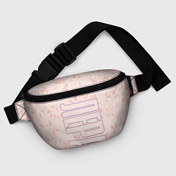 Поясная сумка Имя Лера по-вертикали с розовым фоном, цвет: 3D-принт — фото 2