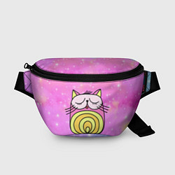 Поясная сумка Абстрактный круглый котик, цвет: 3D-принт