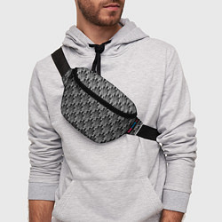 Поясная сумка Черно-белый модный геометрический узор арт деко, цвет: 3D-принт — фото 2